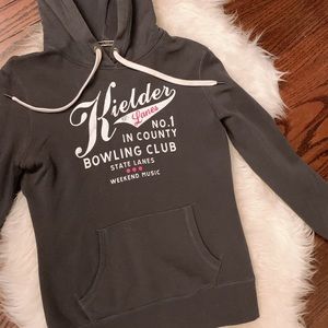 Dark Gray Retro Bowling Hoodie